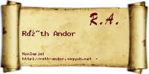Ráth Andor névjegykártya